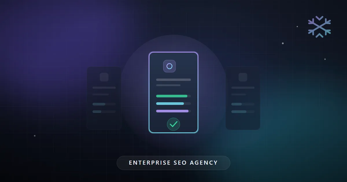 Illustration: comparing enterprise SEO agency scorecards with the best partner selected